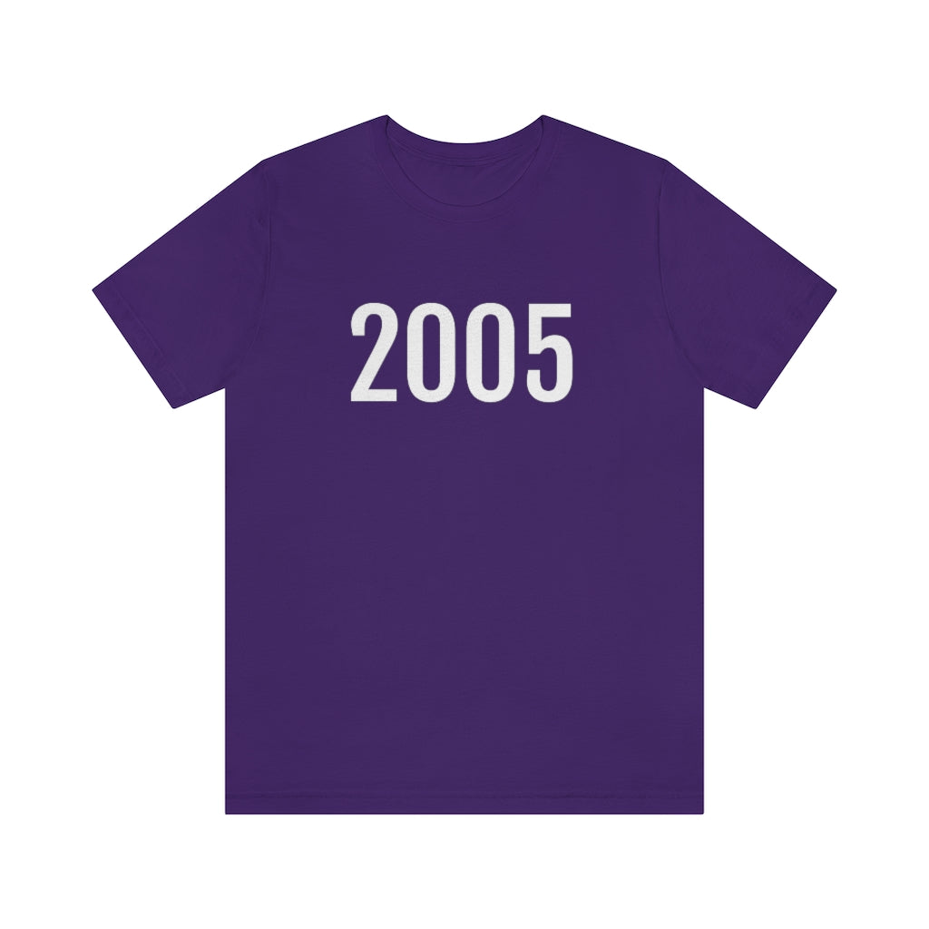 Team Purple T-Shirt 2005 Numbered T Shirt with Number On Them for Numerological Black Tshirt Outfit Petrova Designs