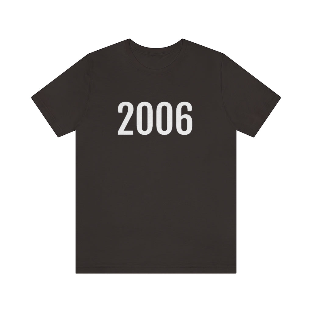 Brown T-Shirt 2006 Numbered T Shirt with Number On Them for Numerological Black Tshirt Outfit Petrova Designs