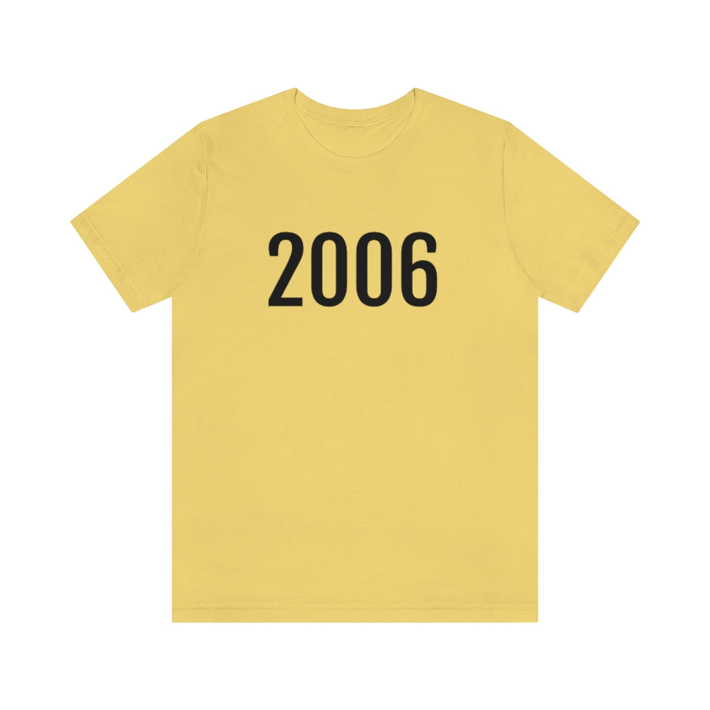 Yellow T-Shirt 2006 Numbered T Shirt with Number On Them for Numerological Black Tshirt Outfit Petrova Designs