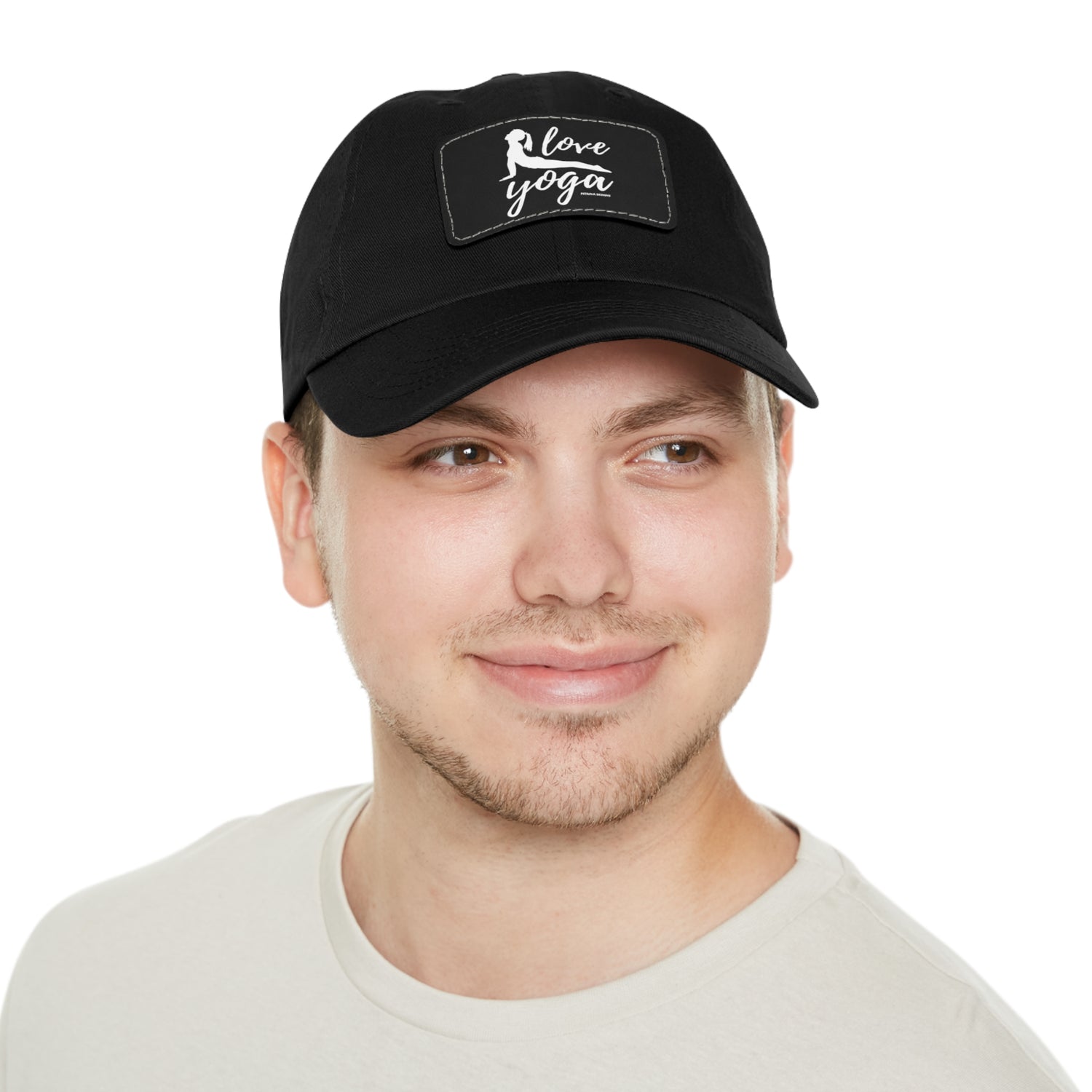 Hats Yoga Gifts | "Love Yoga" Dad Hat with Leather Patch | Petrova Designs