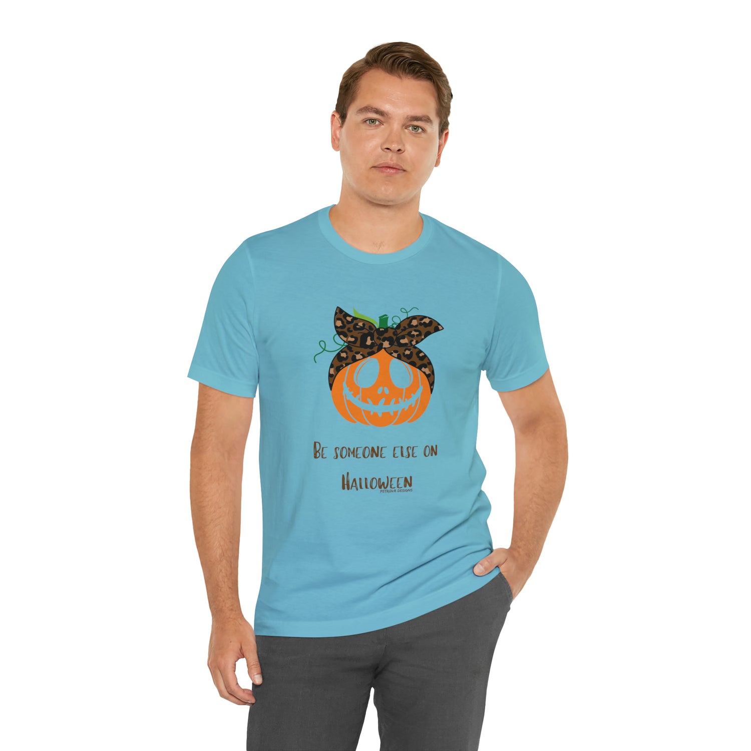 T-Shirt Halloween Shirts for Adults Halloween Black Shirts for Men and Women Pumpkin Petrova Designs