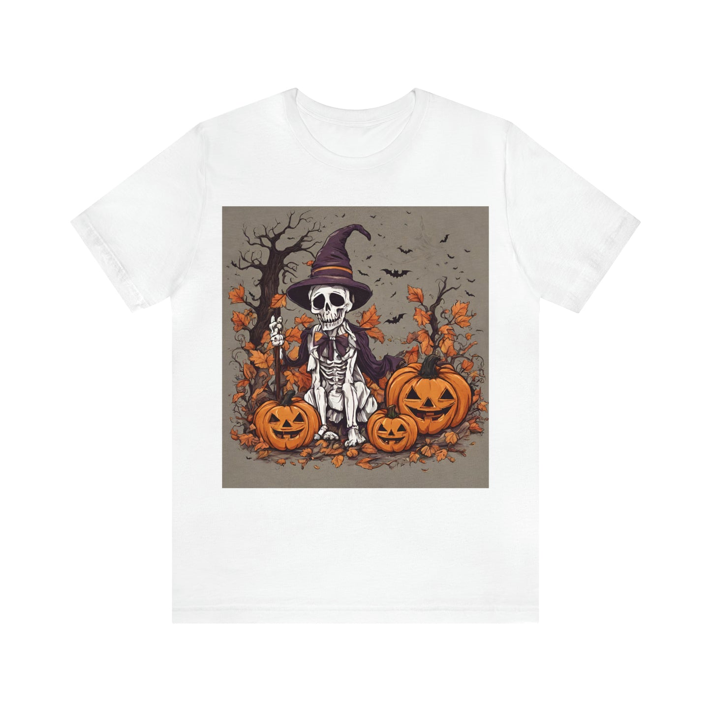 T-Shirt Shirt Halloween for Men & Women Short Sleeved Shirts for Halloween Outfit Skeleton Pumpkin Petrova Designs