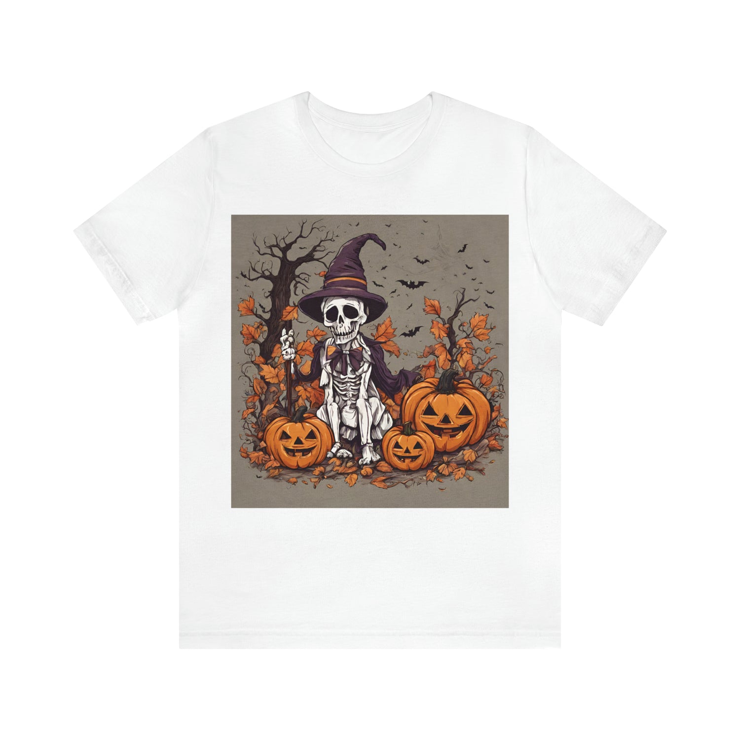 T-Shirt Shirt Halloween for Men & Women Short Sleeved Shirts for Halloween Outfit Skeleton Pumpkin Petrova Designs