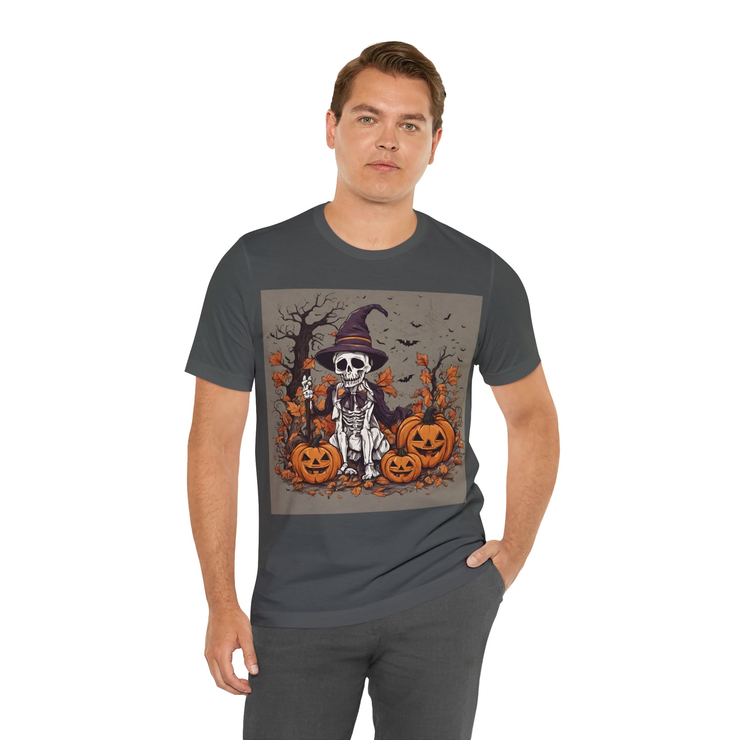 T-Shirt Shirt Halloween for Men & Women Short Sleeved Shirts for Halloween Outfit Skeleton Pumpkin Petrova Designs
