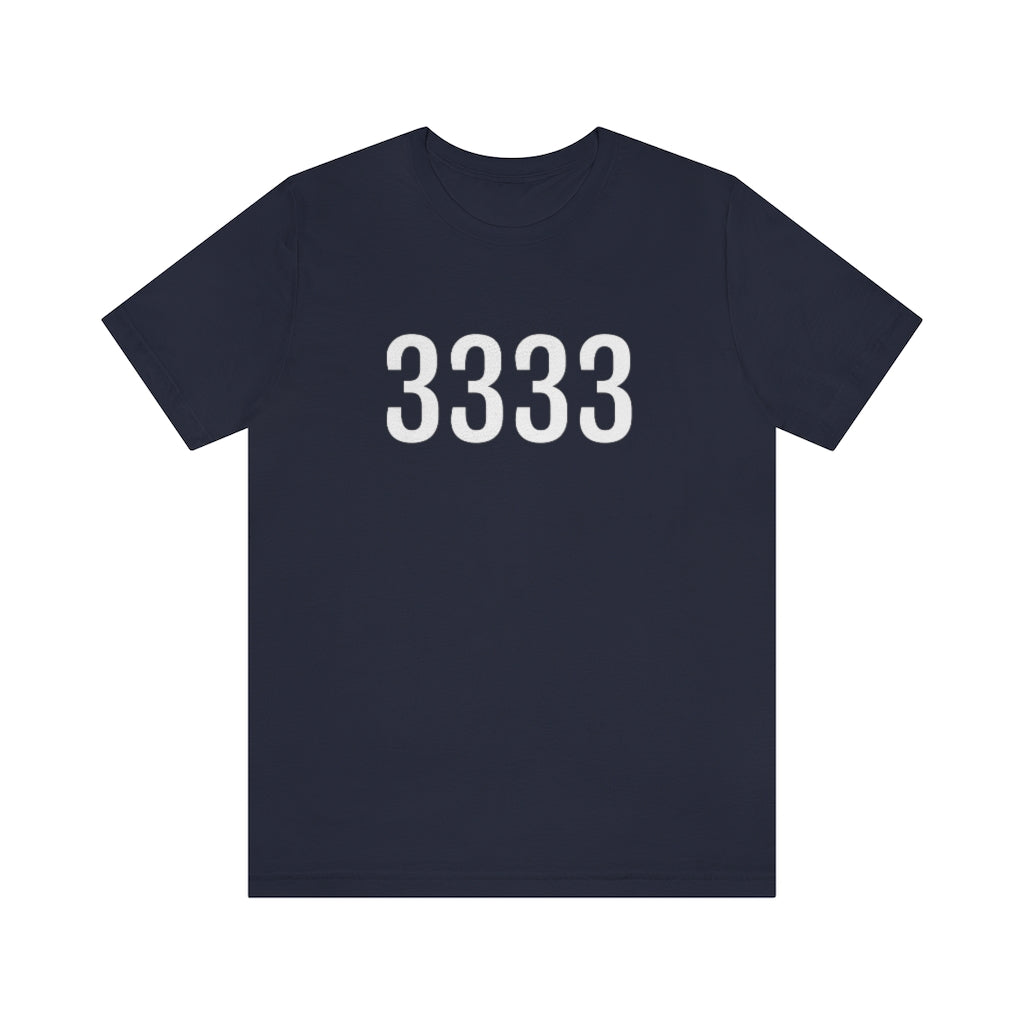 Navy T-Shirt 3333 T-Shirt Angel Number Tee Shirt with Numbers On Them for Numbered Outfit Petrova Designs