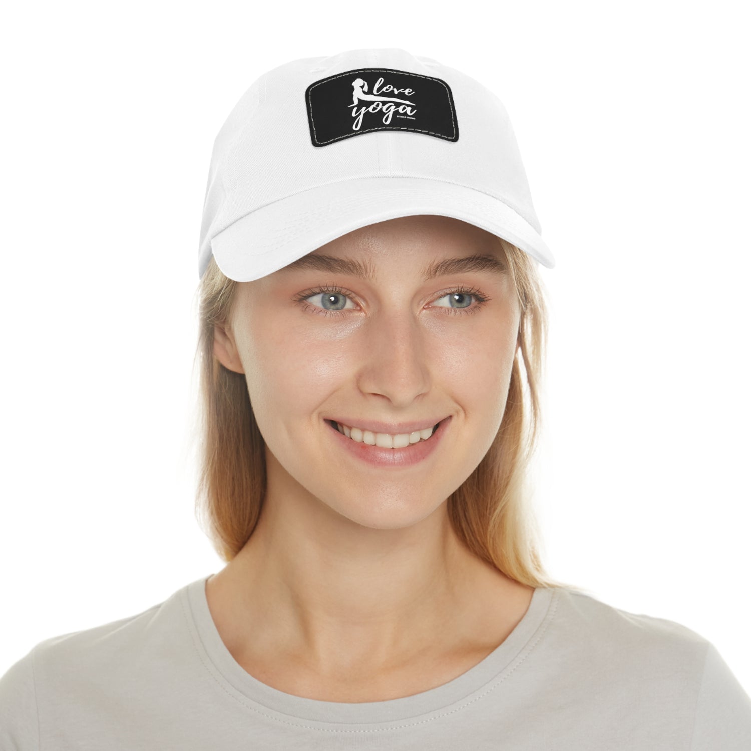 Hats Yoga Gifts | "Love Yoga" Dad Hat with Leather Patch | Petrova Designs