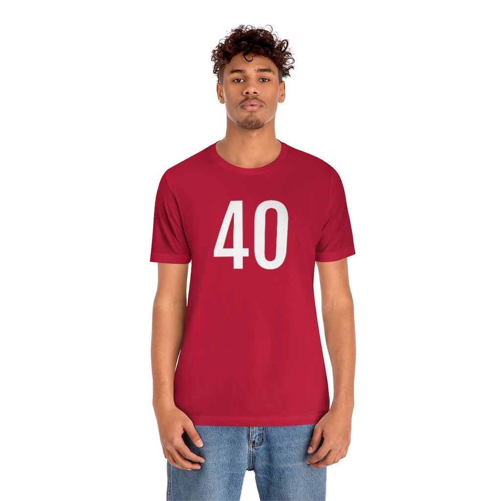 T-Shirt 40 Numbered Tee Shirt with Numbers On Them for Numbered T-Shirt Outfit Petrova Designs