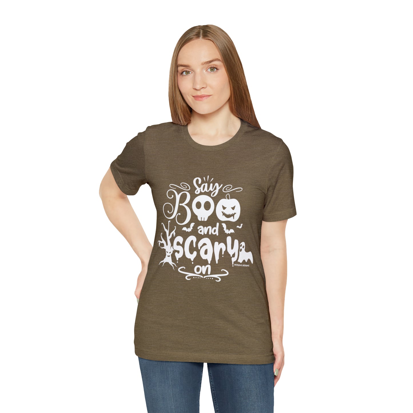 T-Shirt Halloween Shirts for Adults Halloween Black Shirts for Men and Women Scary Petrova Designs