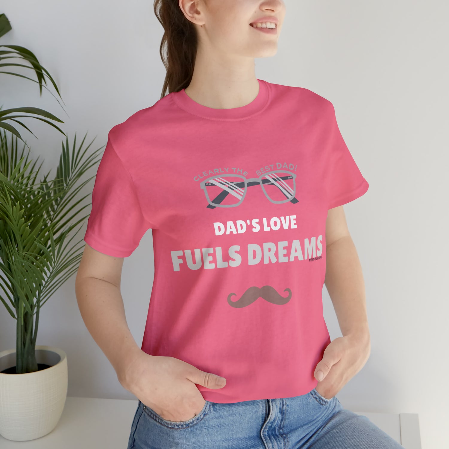 Charity Pink T-Shirt Father's Day Tee Tshirt Design Gift for Dad Short Sleeved Shirt Petrova Designs