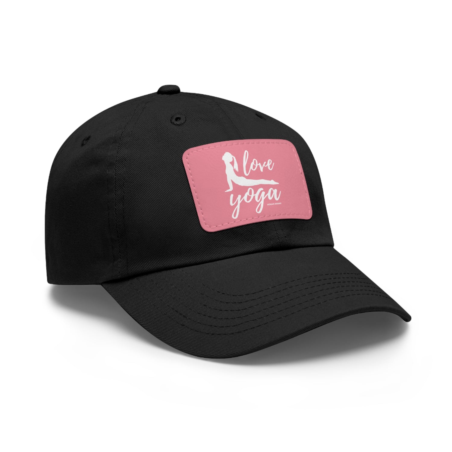 Hats Yoga Gifts | "Love Yoga" Dad Hat with Leather Patch | Petrova Designs