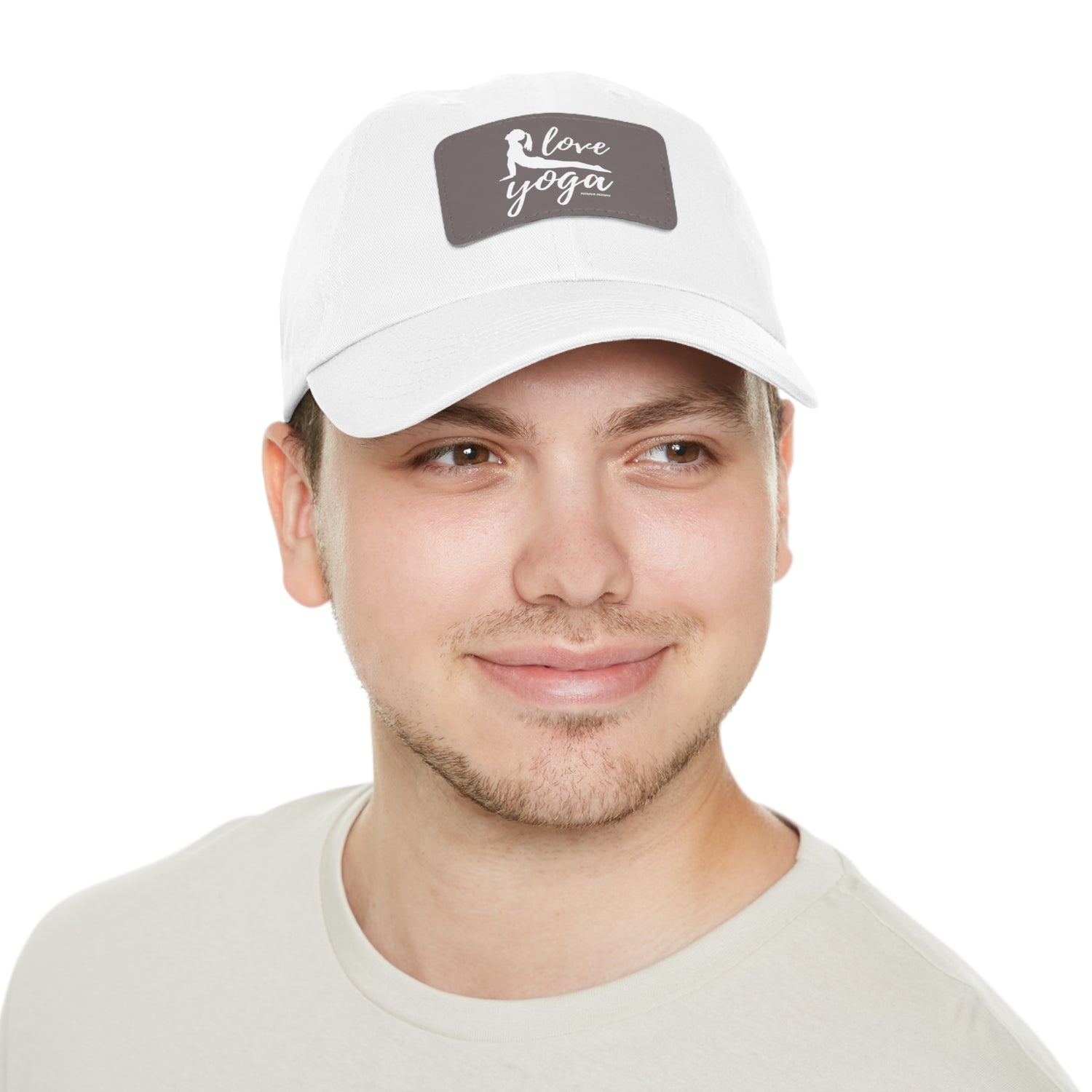 Hats Yoga Gifts | "Love Yoga" Dad Hat with Leather Patch | Petrova Designs