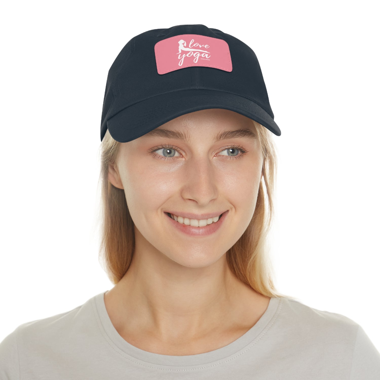 Hats Yoga Gifts | "Love Yoga" Dad Hat with Leather Patch | Petrova Designs