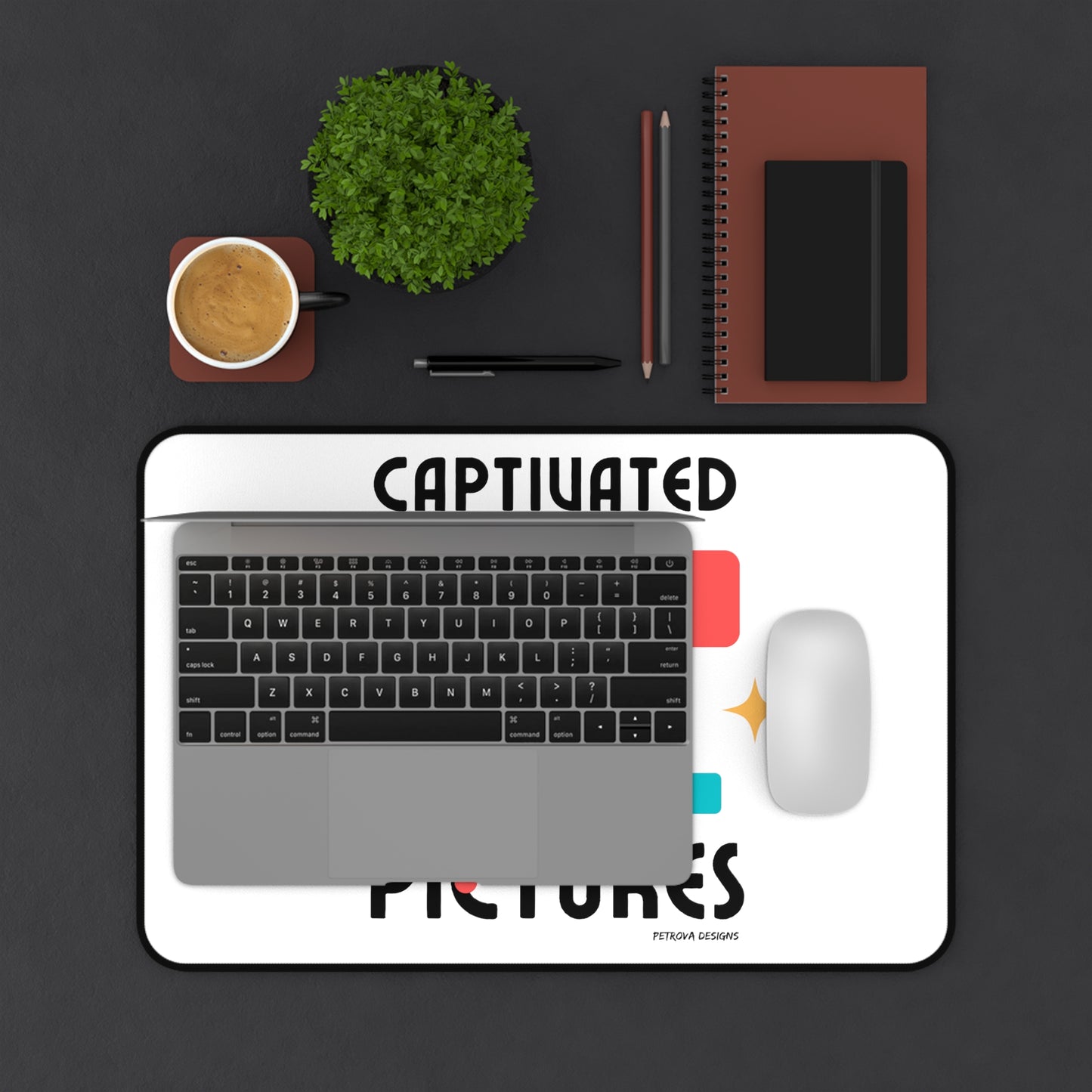 Home Decor Computer Desk Mat for Desk Organization and Aesthetic Desk Decor Petrova Designs