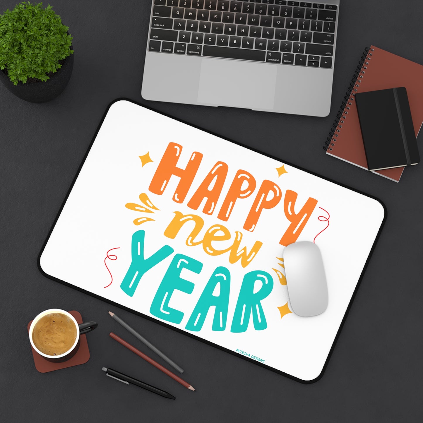 Home Decor Desk Decorating Computer Desk Mat for Desk Organization and Desk Aesthetic Decor New Year Petrova Designs