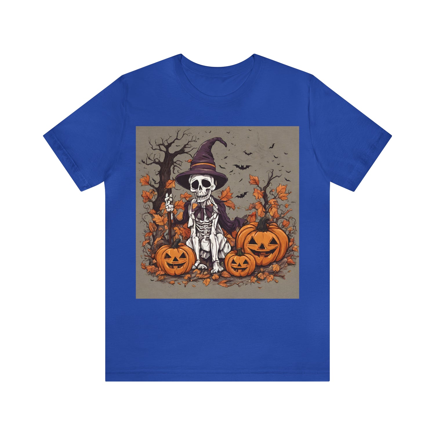 T-Shirt Shirt Halloween for Men & Women Short Sleeved Shirts for Halloween Outfit Skeleton Pumpkin Petrova Designs