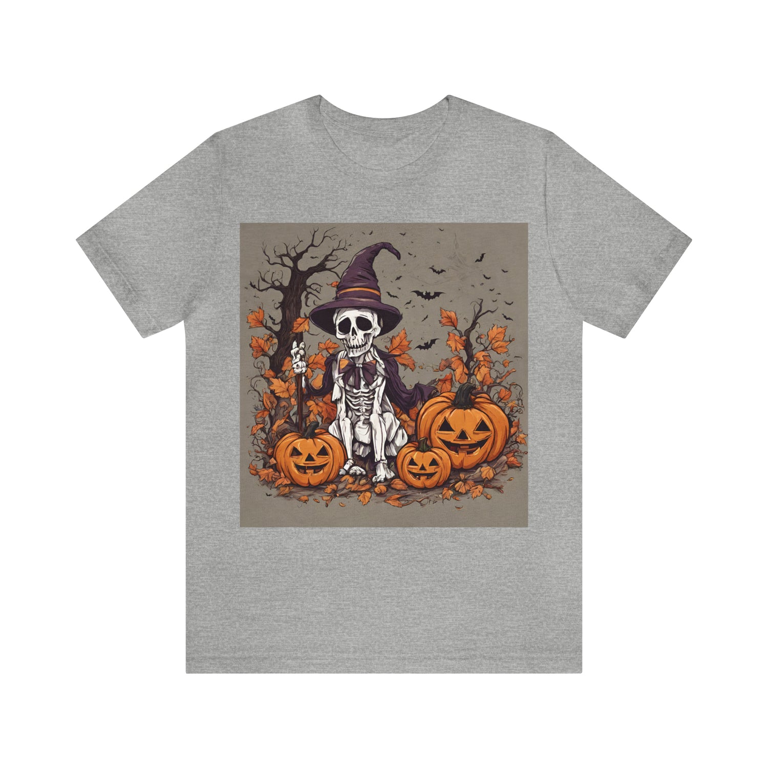 T-Shirt Shirt Halloween for Men & Women Short Sleeved Shirts for Halloween Outfit Skeleton Pumpkin Petrova Designs