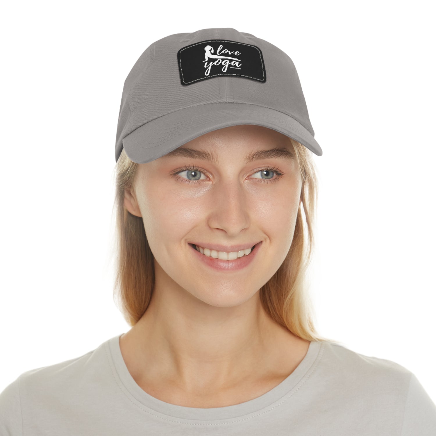 Hats Yoga Gifts | "Love Yoga" Dad Hat with Leather Patch | Petrova Designs