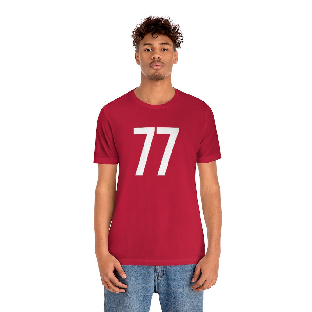 T-Shirt 77 Numbered T Shirt with Number On Them for Numerological Black Tshirt Outfit Petrova Designs