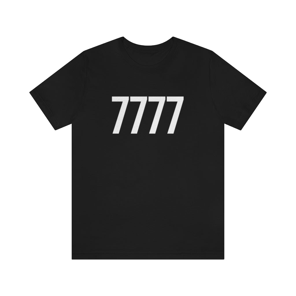 Black T-Shirt 7777 T-Shirt Angel Number Tee Shirt with Numbers On Them for Numbered Outfit Petrova Designs