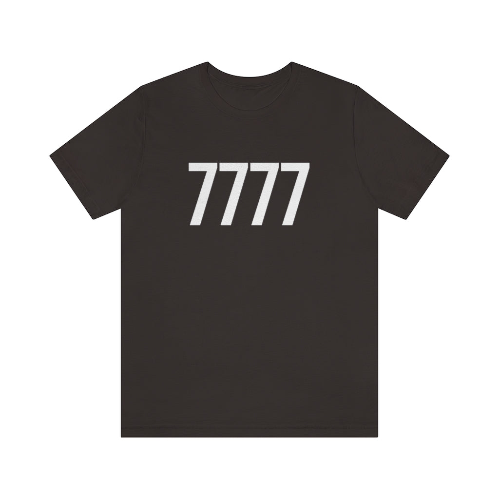 Brown T-Shirt 7777 T-Shirt Angel Number Tee Shirt with Numbers On Them for Numbered Outfit Petrova Designs