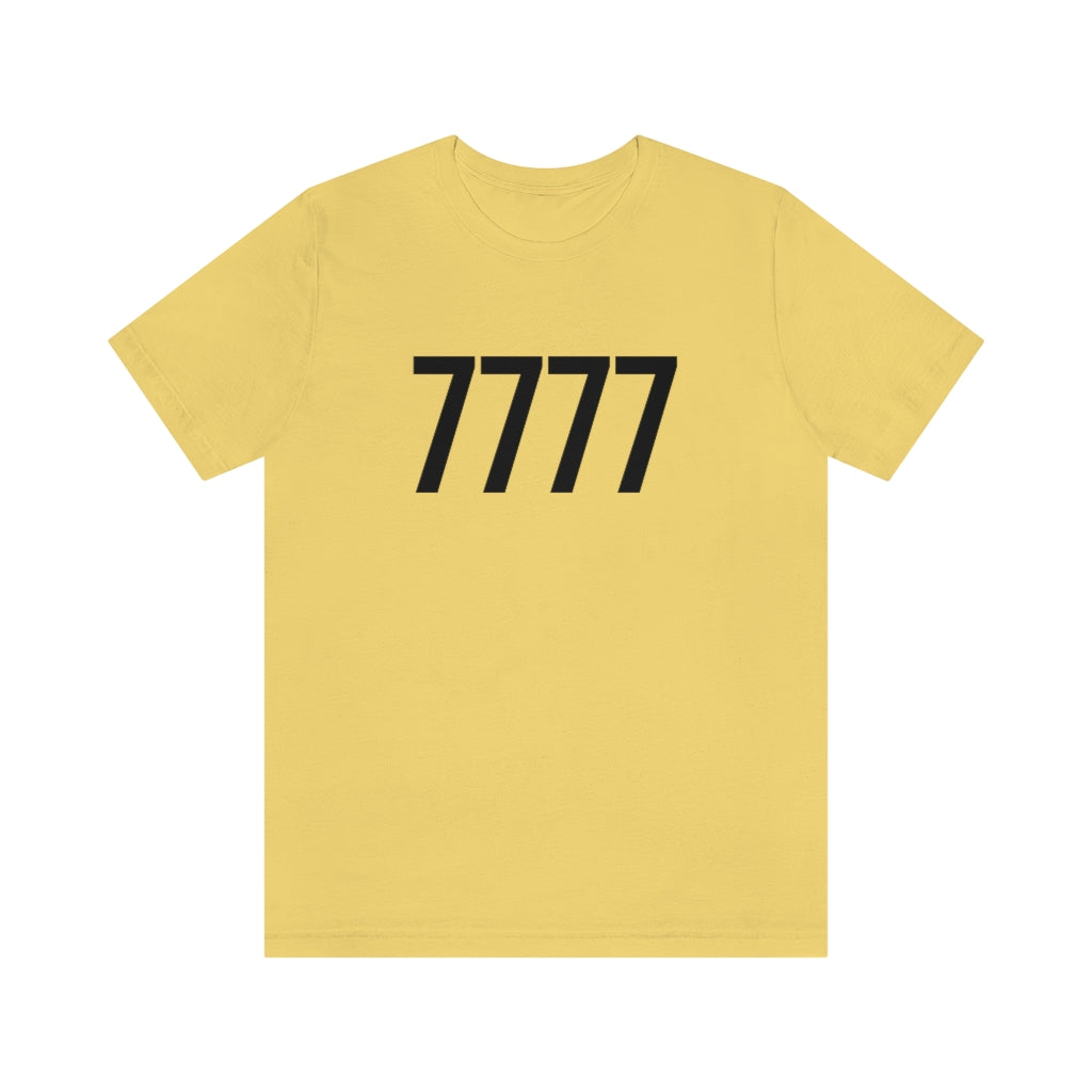Yellow T-Shirt 7777 T-Shirt Angel Number Tee Shirt with Numbers On Them for Numbered Outfit Petrova Designs