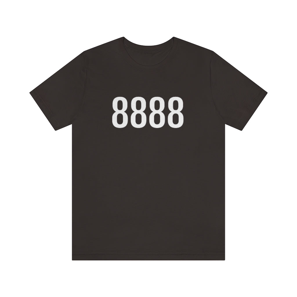Brown T-Shirt 8888 T-Shirt Angel Number Tee Shirt with Numbers On Them for Numbered Outfit Petrova Designs
