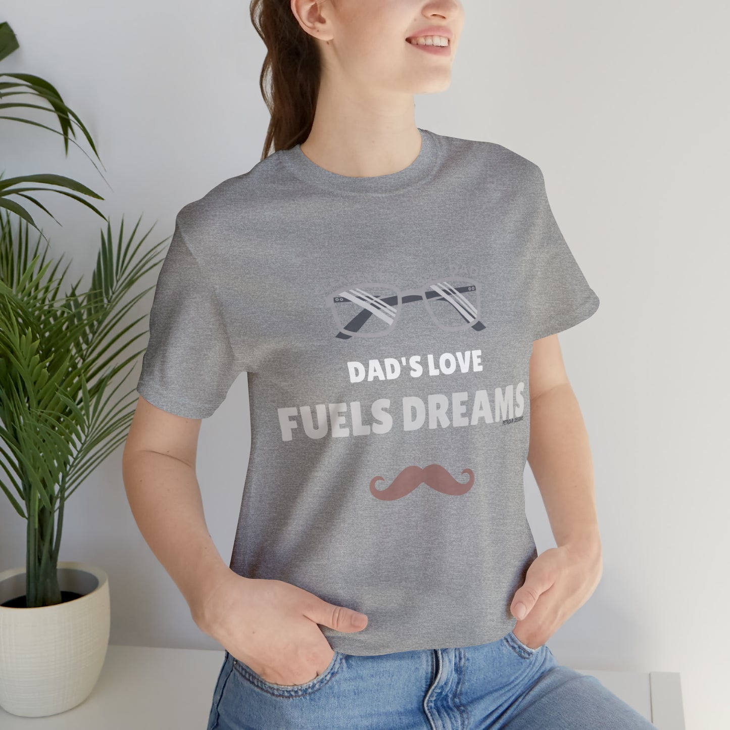Athletic Heather T-Shirt Father's Day Tee Tshirt Design Gift for Dad Short Sleeved Shirt Petrova Designs