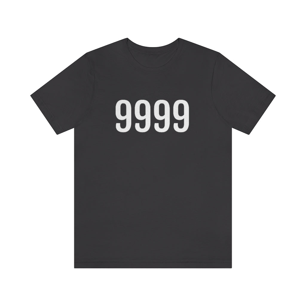 Dark Grey T-Shirt 9999 T-Shirt Angel Number Tee Shirt with Numbers On Them for Numbered Outfit Petrova Designs