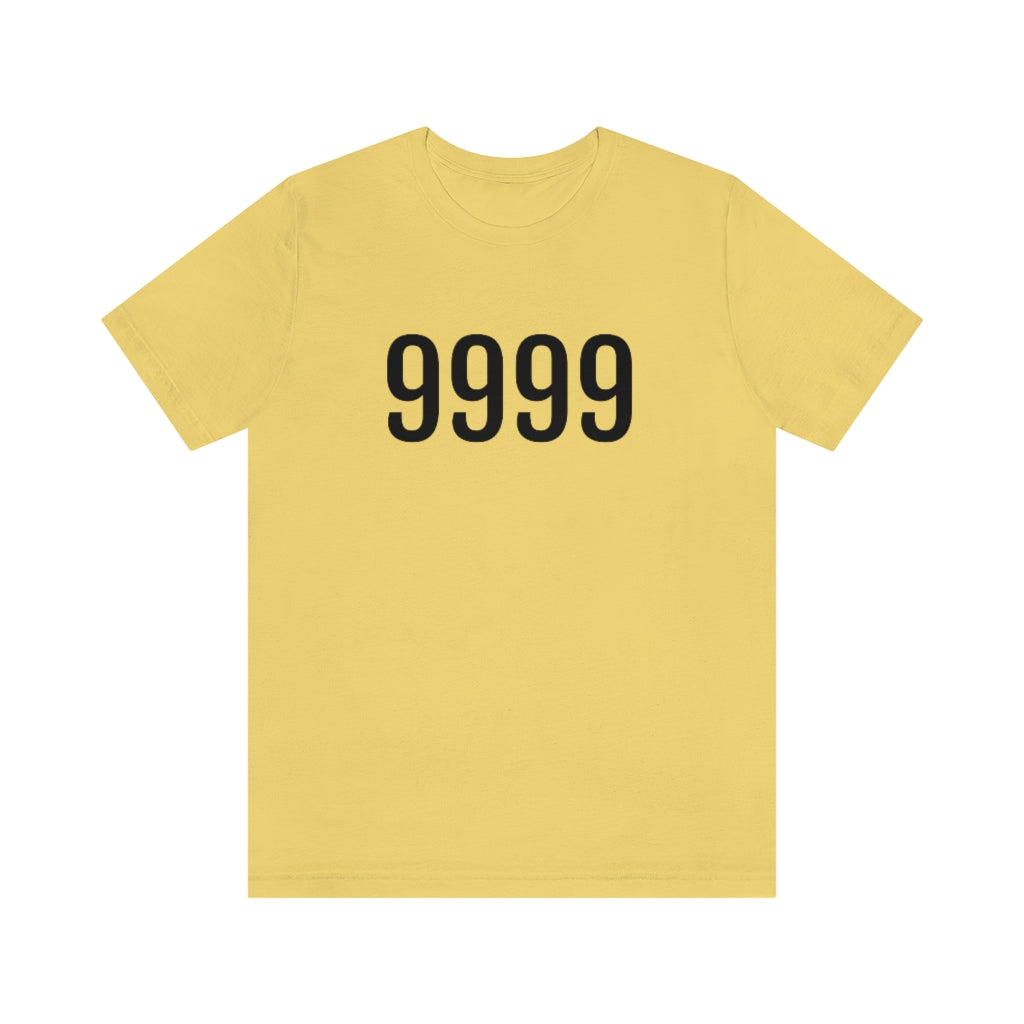 Yellow T-Shirt 9999 T-Shirt Angel Number Tee Shirt with Numbers On Them for Numbered Outfit Petrova Designs