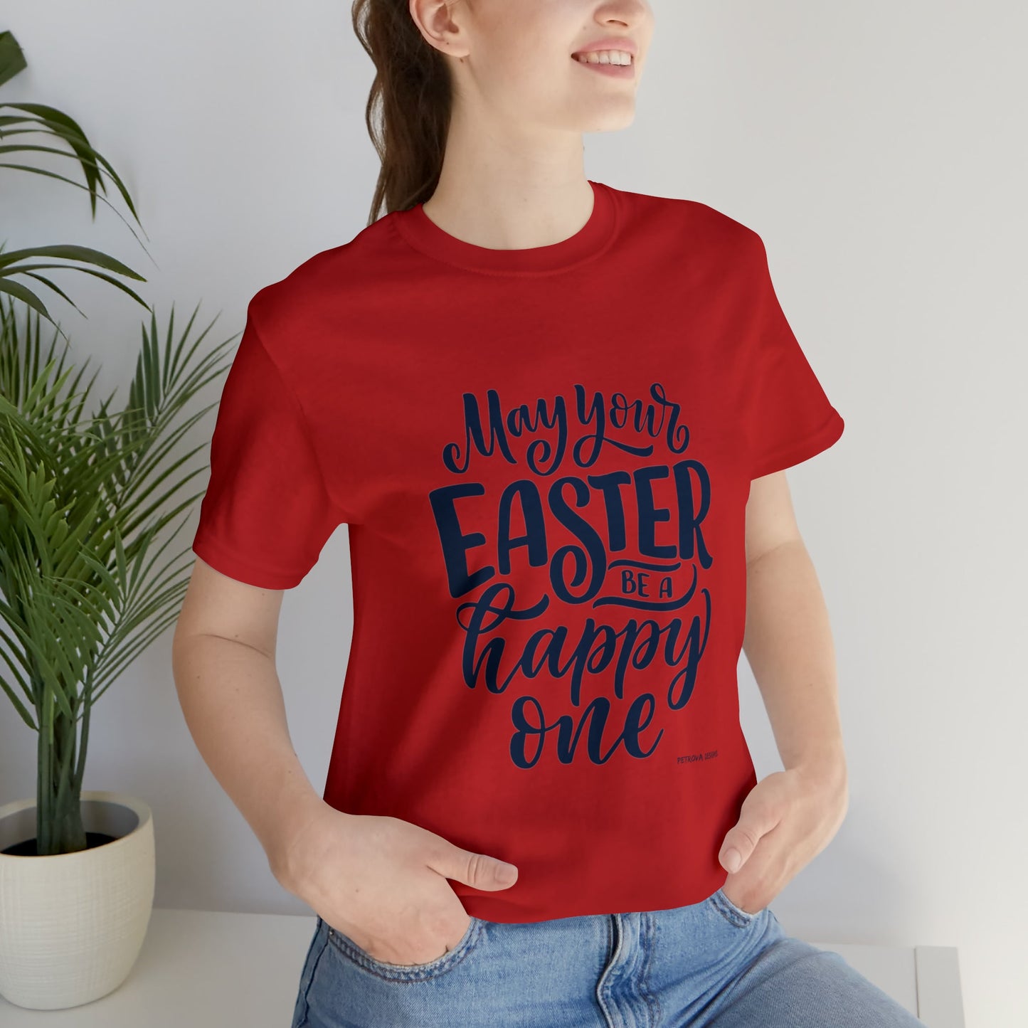 Red T-Shirt Easter Graphic Tees for Men and Women Graphic Tee Shirts for Black Tshirt Outfits Petrova Designs