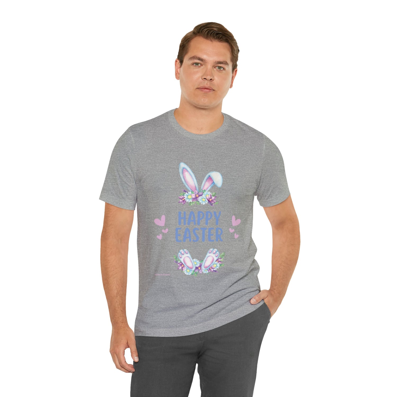 T-Shirt Easter Text Shirt for Men & Women Black Bella Canvas Shirts for Tshirt Outfit Aesthetic Bunny Ears Petrova Designs
