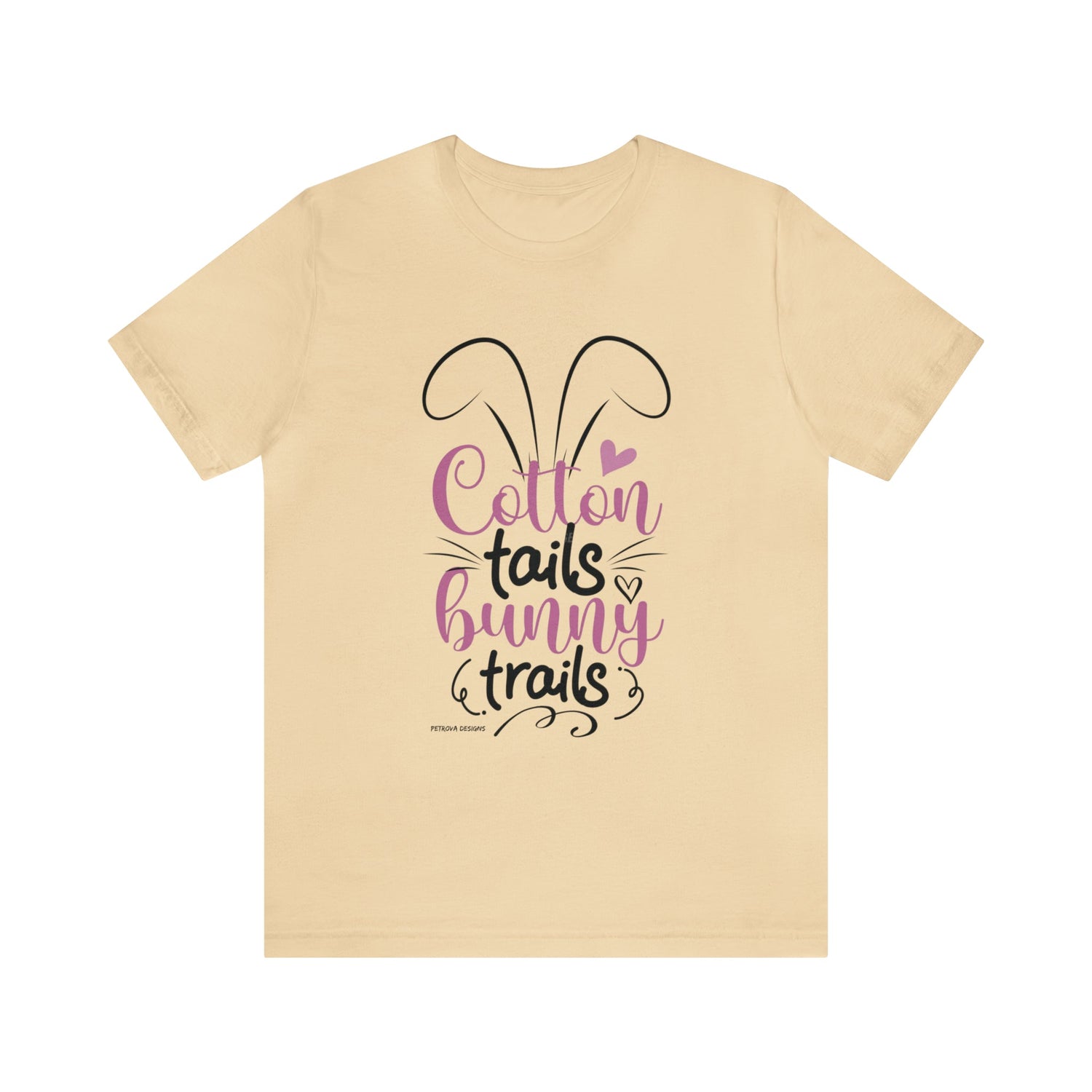 T-Shirt Easter Text Shirt for Men & Women Black Bella Canvas Shirts for Tshirt Outfit Aesthetic Bunny Ears Petrova Designs