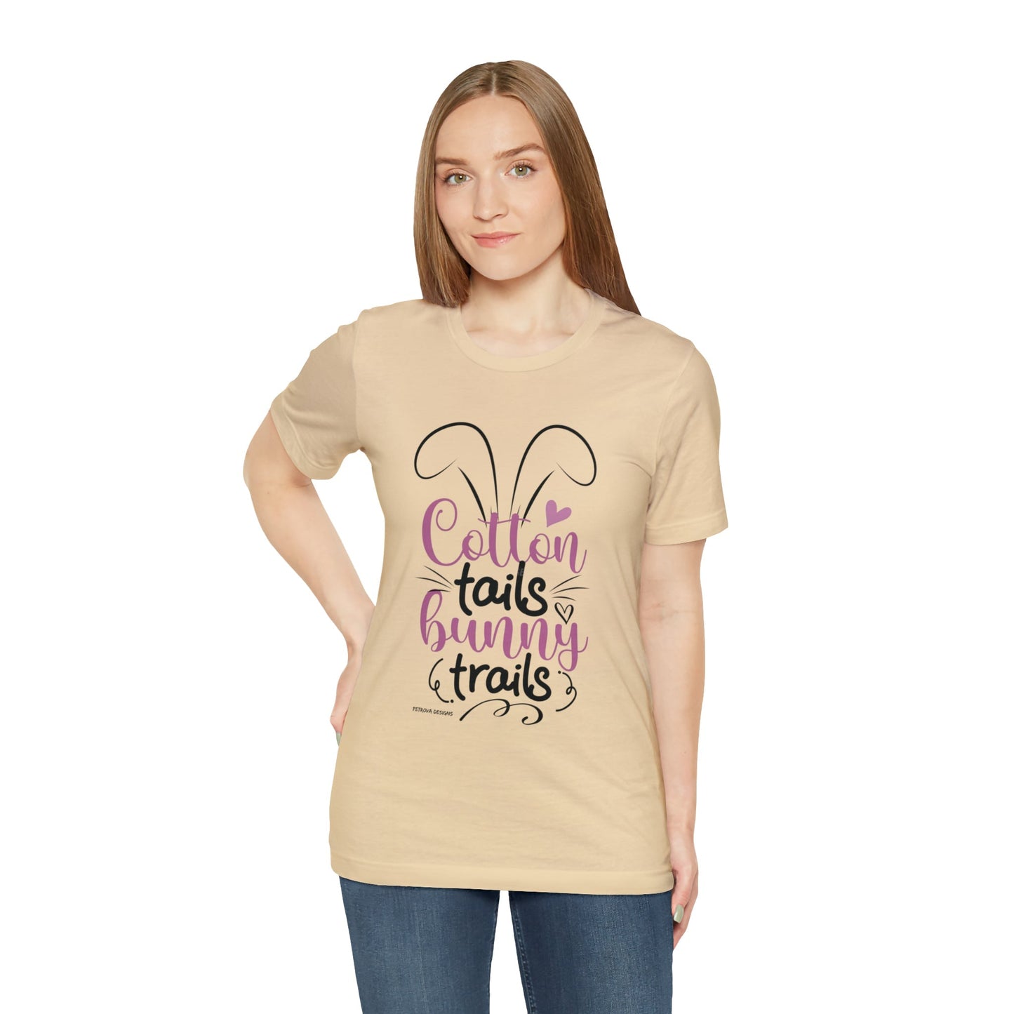 T-Shirt Easter Text Shirt for Men & Women Black Bella Canvas Shirts for Tshirt Outfit Aesthetic Bunny Ears Petrova Designs