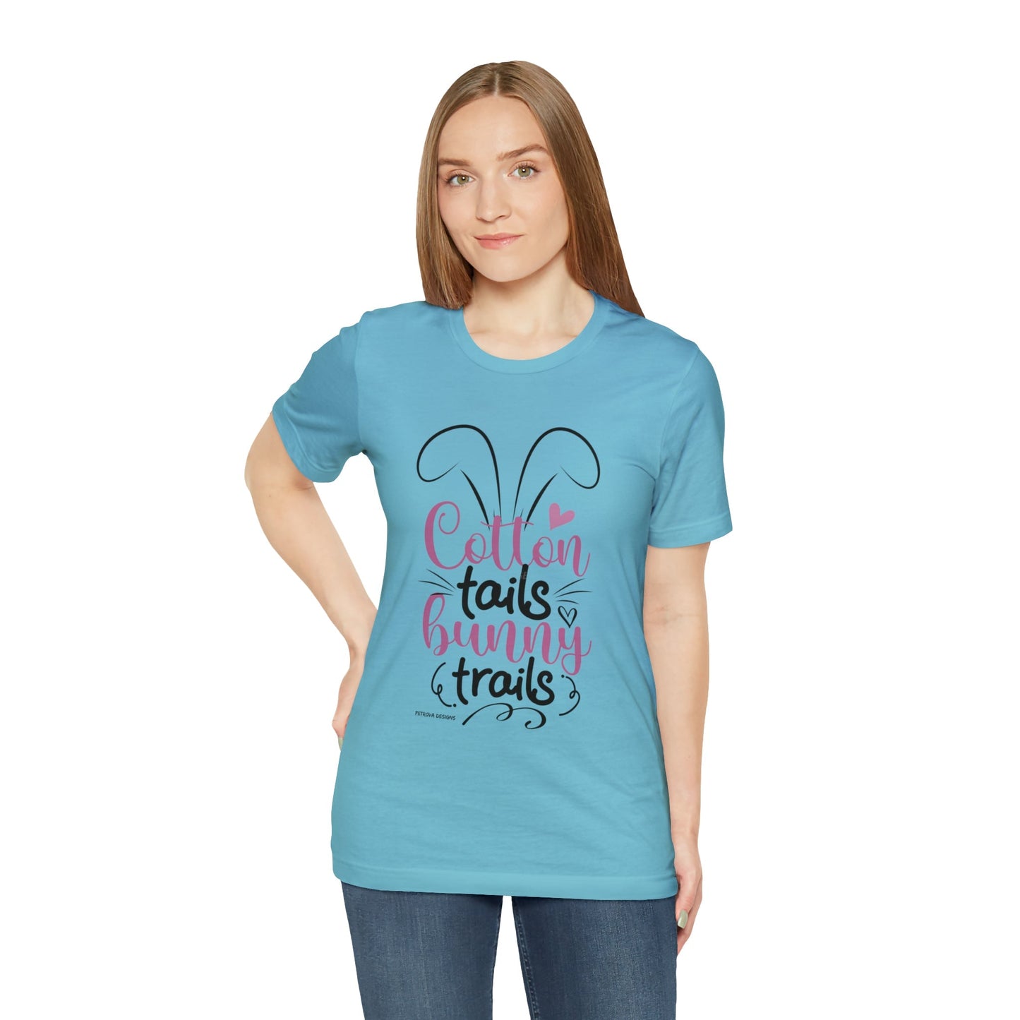 T-Shirt Easter Text Shirt for Men & Women Black Bella Canvas Shirts for Tshirt Outfit Aesthetic Bunny Ears Petrova Designs