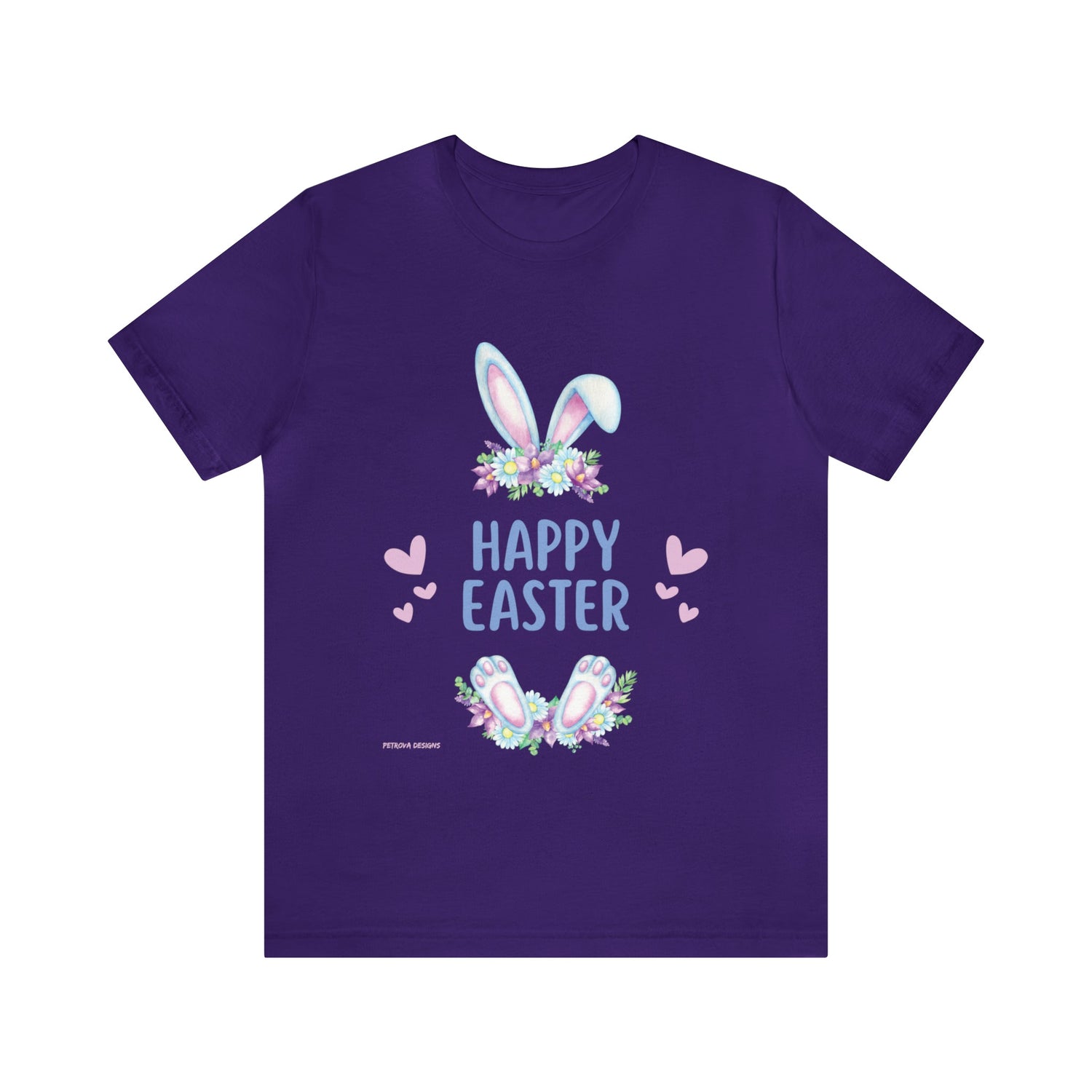 T-Shirt Easter Text Shirt for Men & Women Black Bella Canvas Shirts for Tshirt Outfit Aesthetic Bunny Ears Petrova Designs