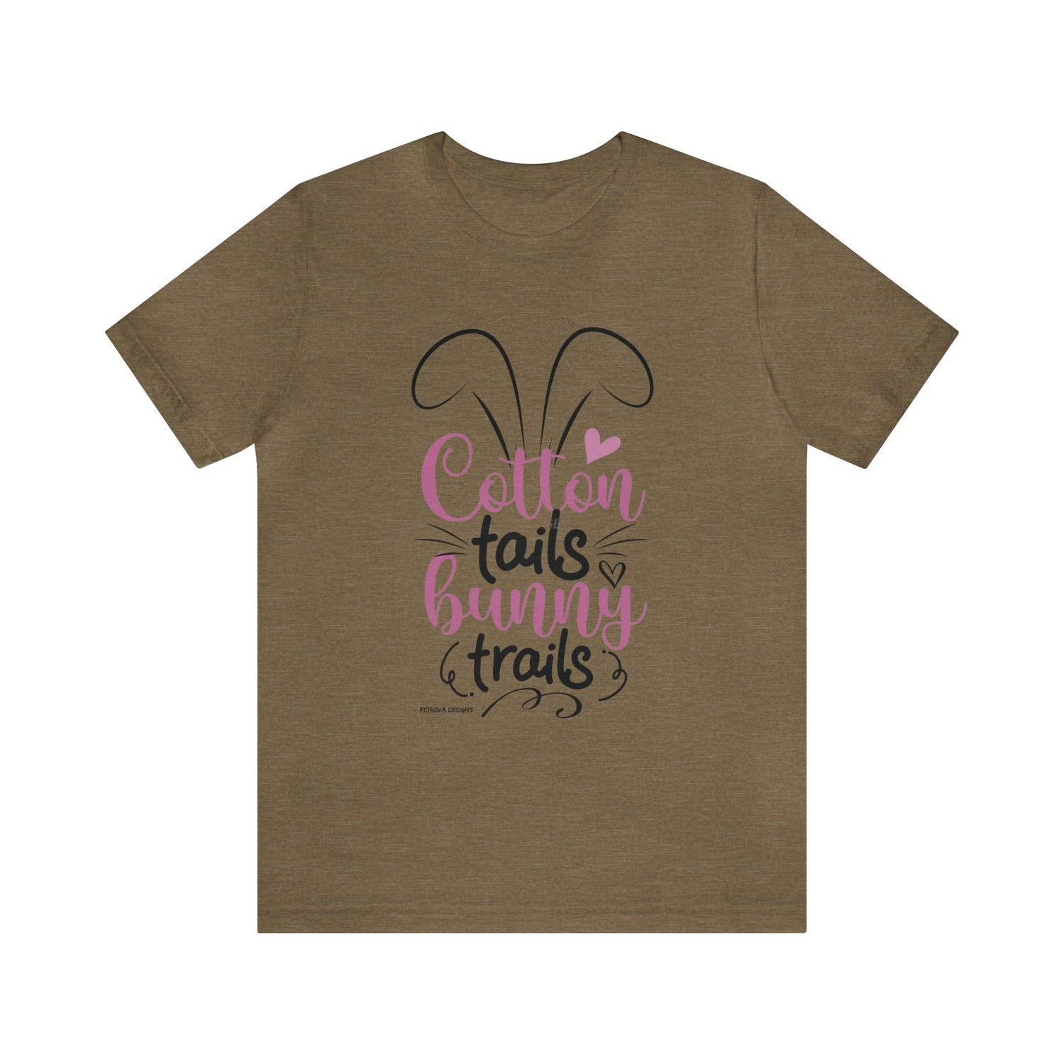 T-Shirt Easter Text Shirt for Men & Women Black Bella Canvas Shirts for Tshirt Outfit Aesthetic Bunny Ears Petrova Designs