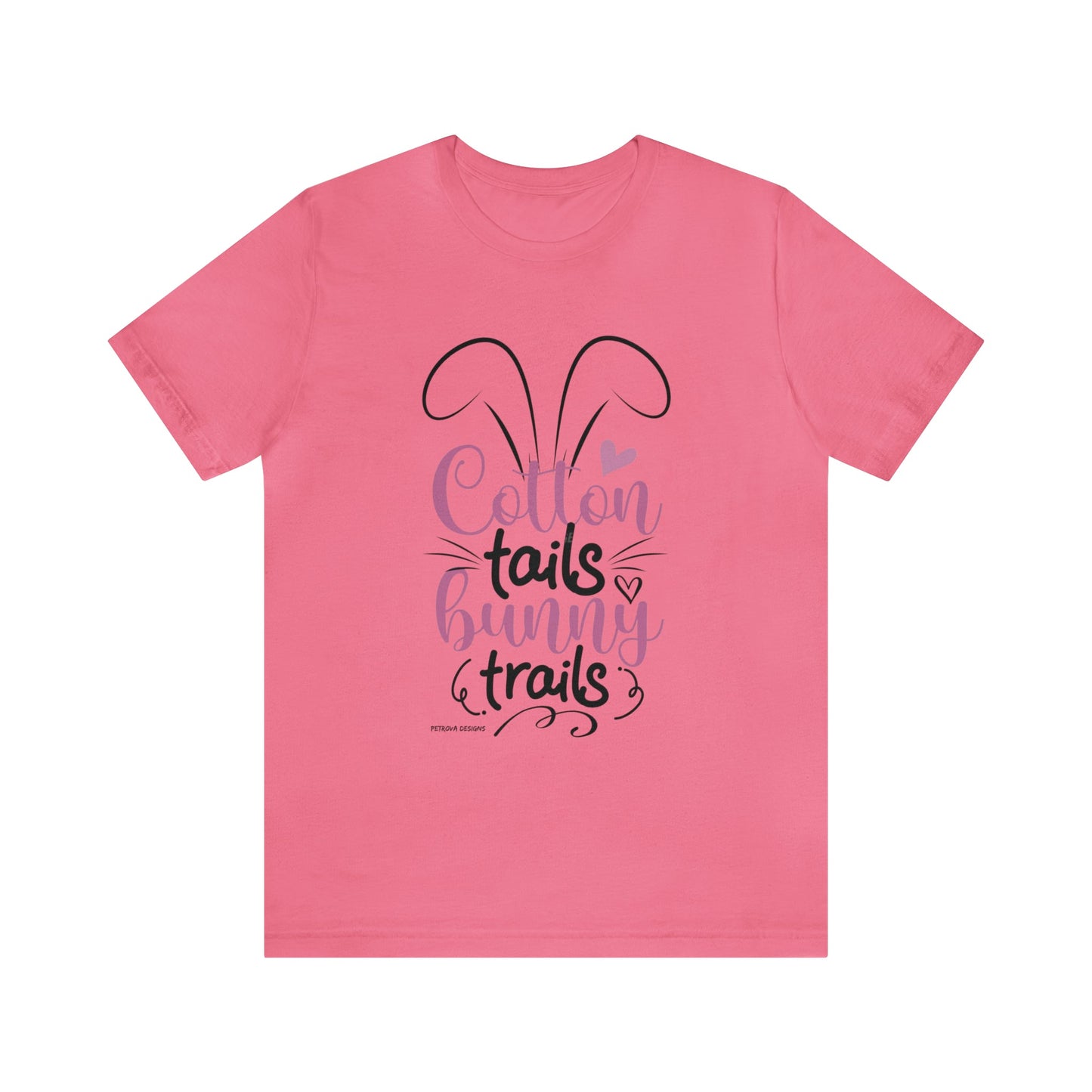 T-Shirt Easter Text Shirt for Men & Women Black Bella Canvas Shirts for Tshirt Outfit Aesthetic Bunny Ears Petrova Designs