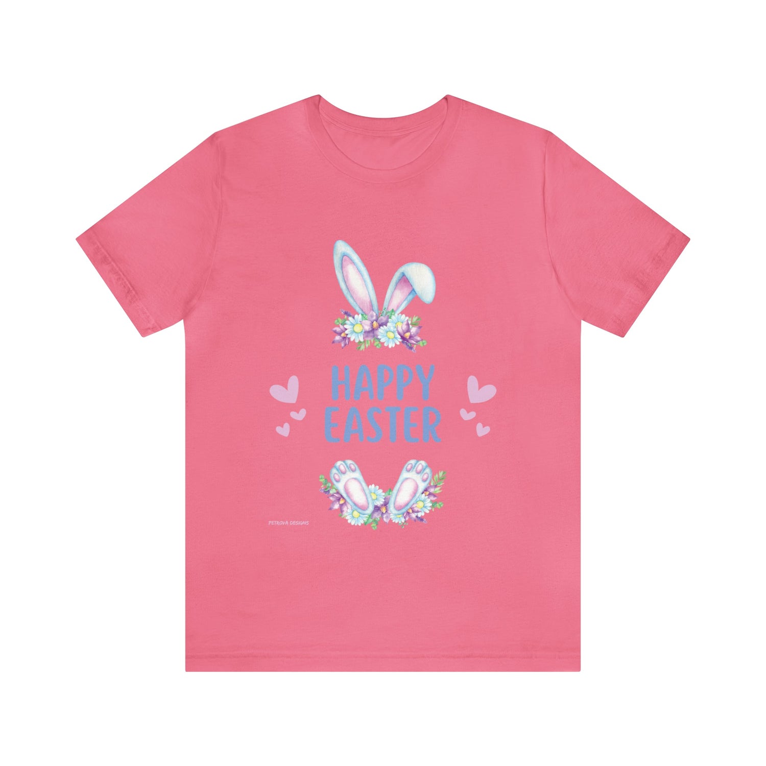 T-Shirt Easter Text Shirt for Men & Women Black Bella Canvas Shirts for Tshirt Outfit Aesthetic Bunny Ears Petrova Designs