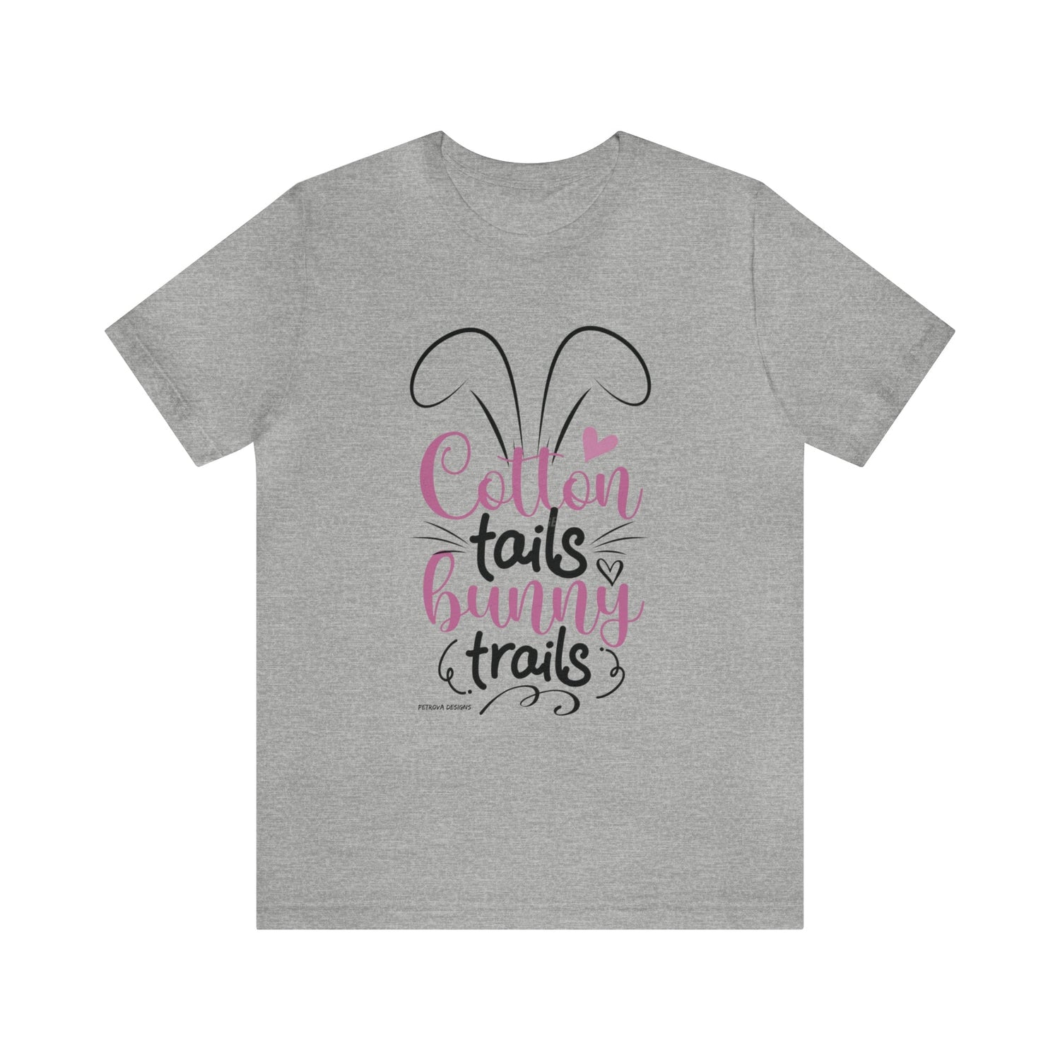 T-Shirt Easter Text Shirt for Men & Women Black Bella Canvas Shirts for Tshirt Outfit Aesthetic Bunny Ears Petrova Designs