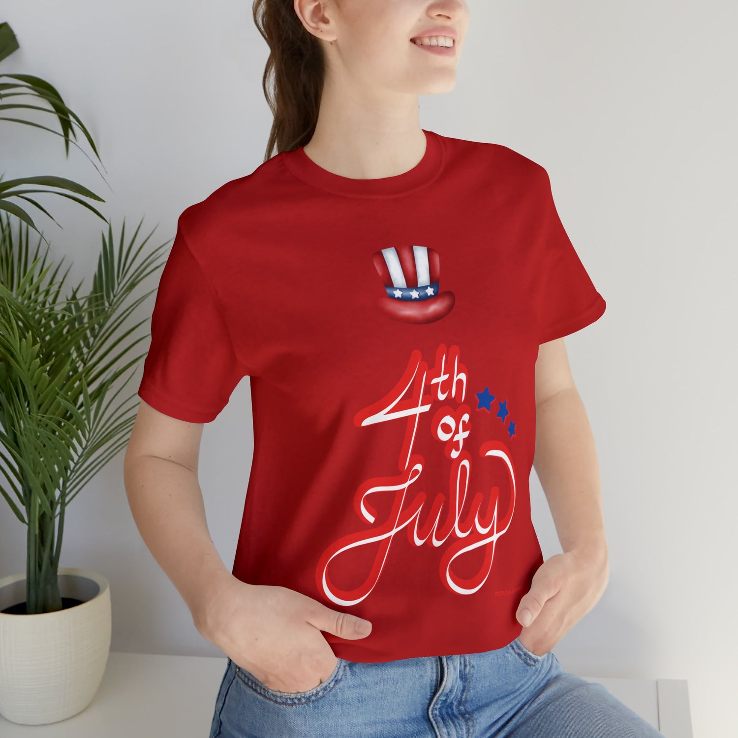 Red T-Shirt Graphic Tees for Men and Women Graphic Tee Shirts for Black Tshirt Outfits 4th July Petrova Designs