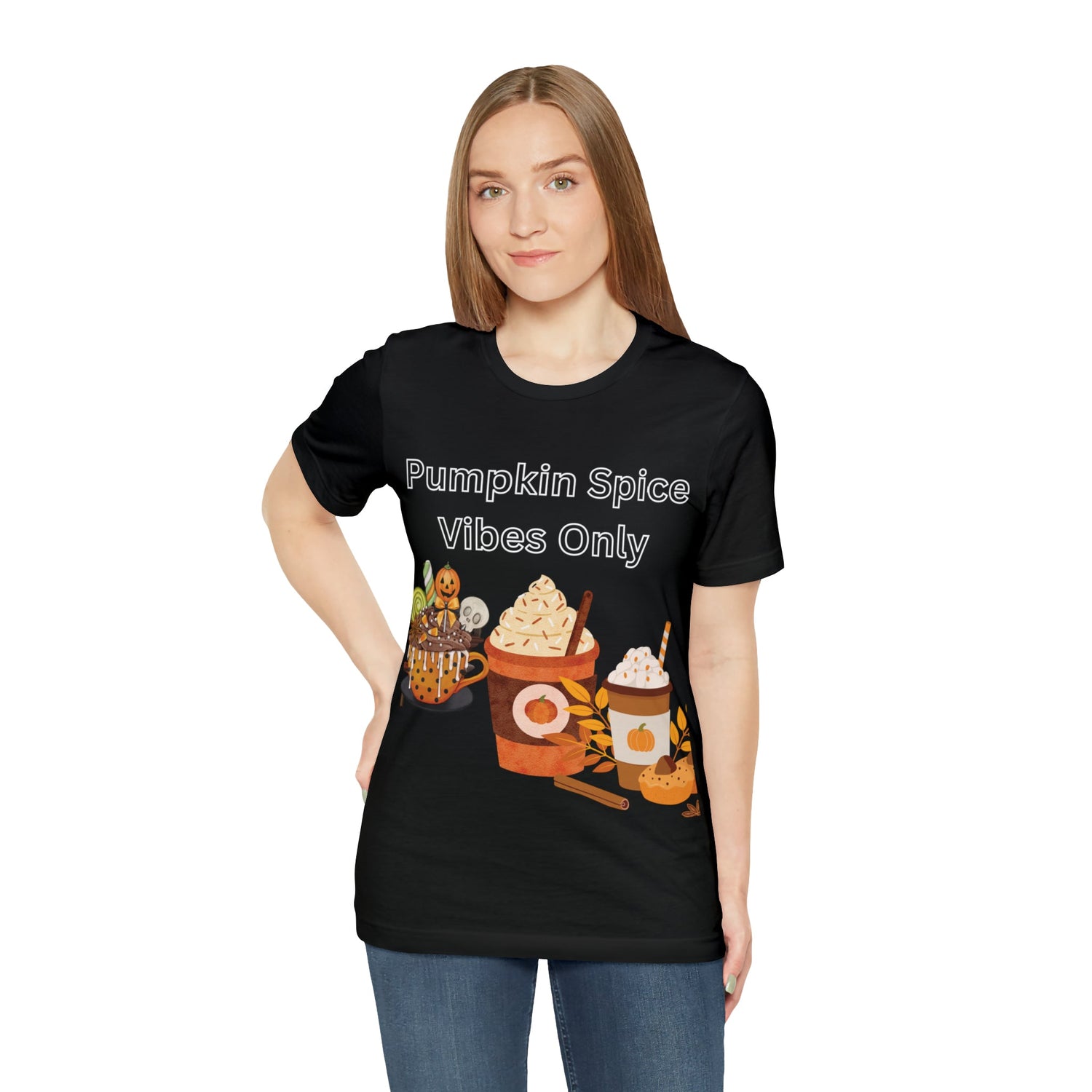 T-Shirt Graphic Tees for Men and Women Graphic Tee Shirts for Black Tshirt Outfits Autumn Pumpkin Spice Petrova Designs