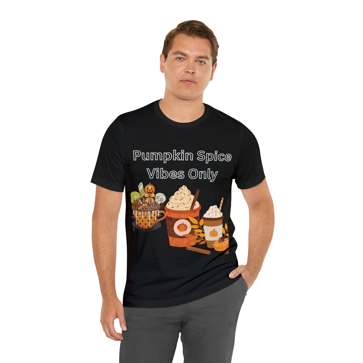 T-Shirt Graphic Tees for Men and Women Graphic Tee Shirts for Black Tshirt Outfits Autumn Pumpkin Spice Petrova Designs