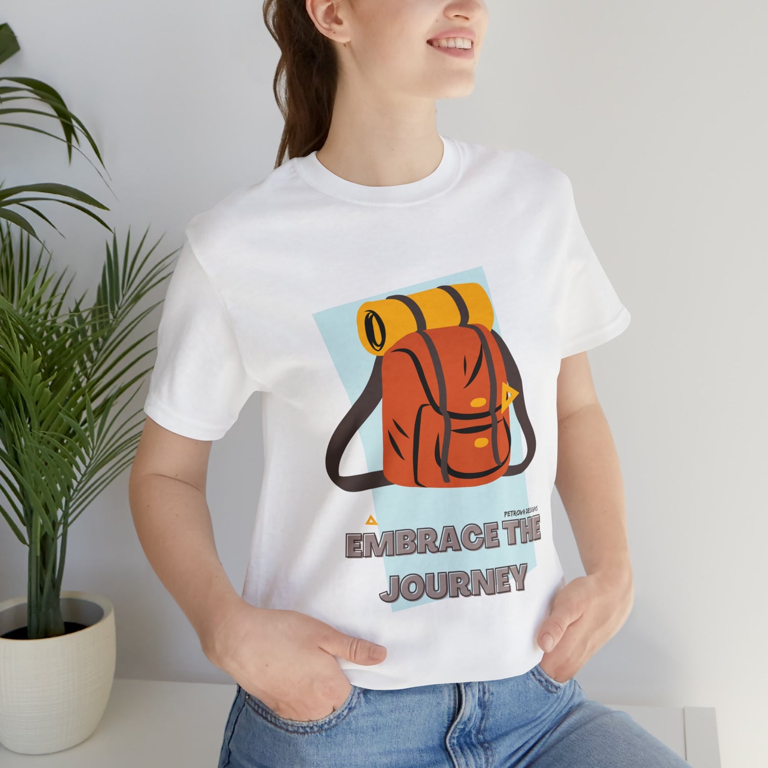 White T-Shirt Graphic Tees for Men and Women Graphic Tee Shirts for Black Tshirt Outfits Backpacking Petrova Designs
