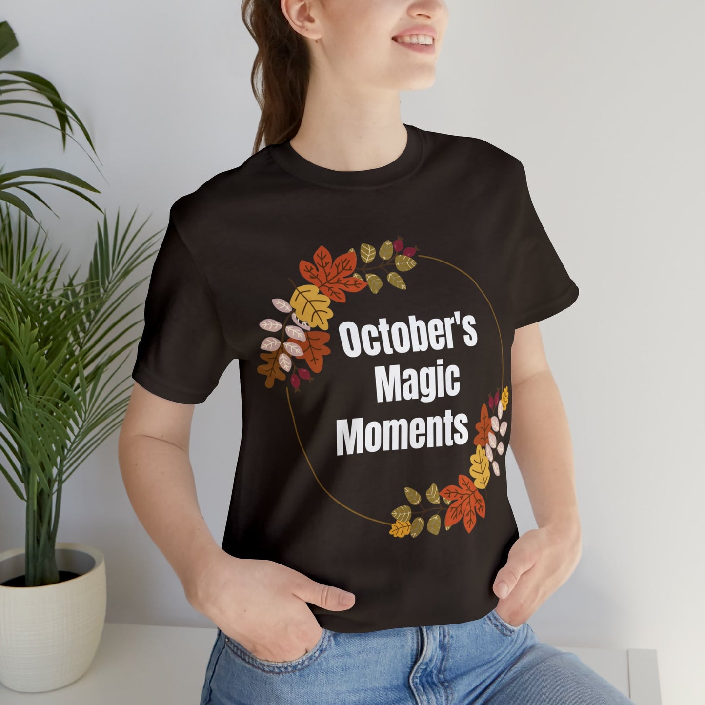 Brown T-Shirt Graphic Tees for Men and Women Graphic Tee Shirts for Black Tshirt Outfits Fall Autumn Petrova Designs