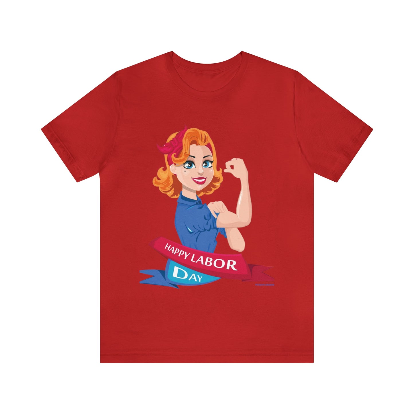 Red T-Shirt Graphic Tees for Men and Women Graphic Tee Shirts for Black Tshirt Outfits Labor Day Petrova Designs