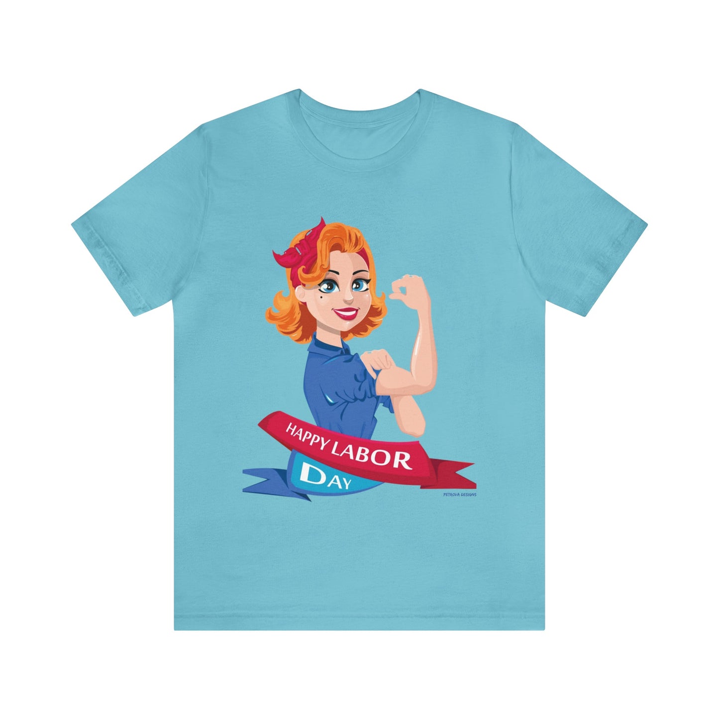 Turquoise T-Shirt Graphic Tees for Men and Women Graphic Tee Shirts for Black Tshirt Outfits Labor Day Petrova Designs