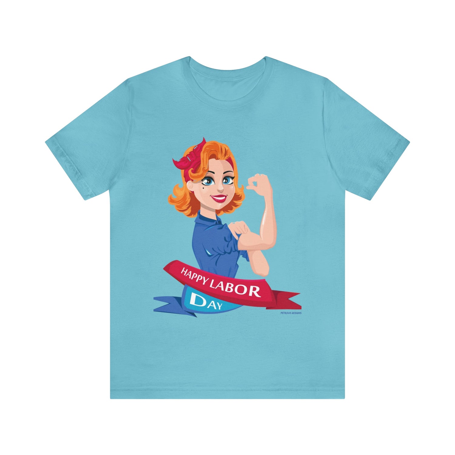 Turquoise T-Shirt Graphic Tees for Men and Women Graphic Tee Shirts for Black Tshirt Outfits Labor Day Petrova Designs