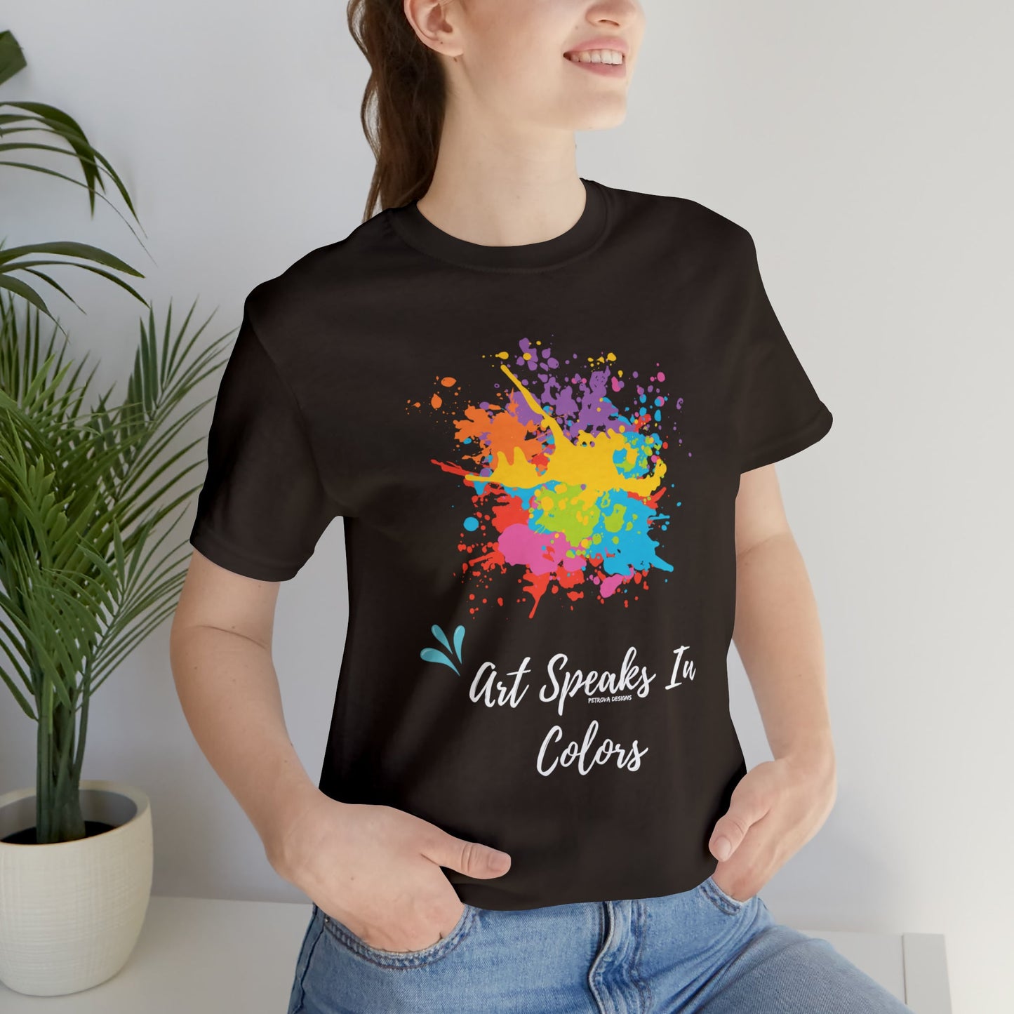 Brown T-Shirt Graphic Tees for Men and Women Graphic Tee Shirts for Tshirt Outfits Art Painter Petrova Designs