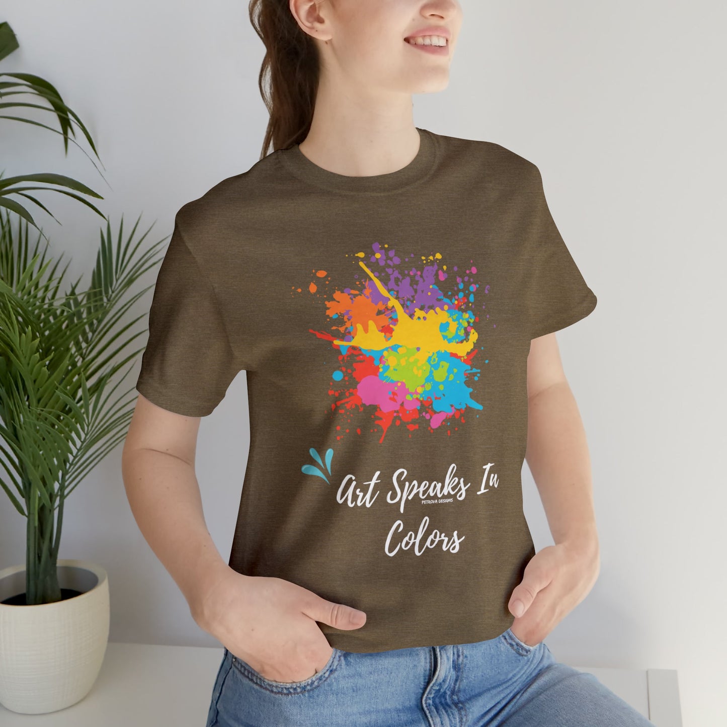 Heather Olive T-Shirt Graphic Tees for Men and Women Graphic Tee Shirts for Tshirt Outfits Art Painter Petrova Designs