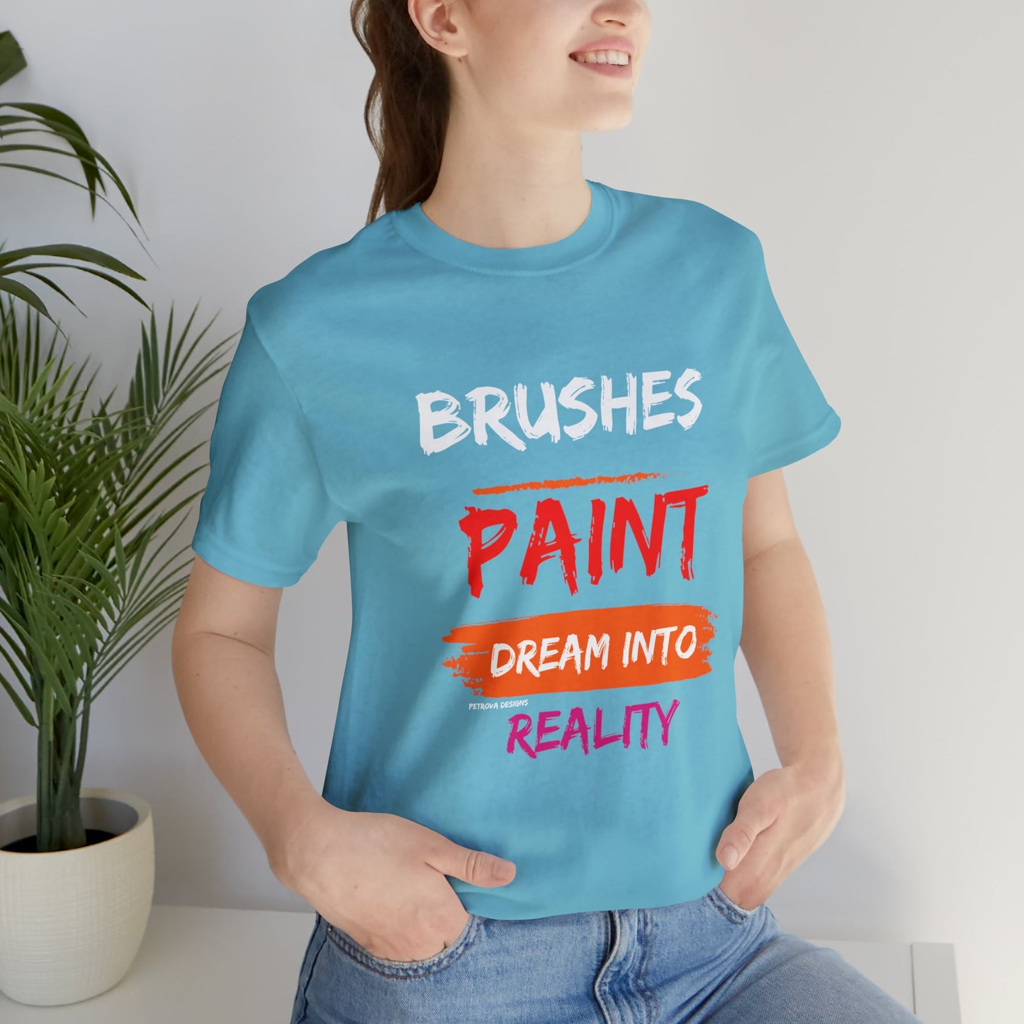 Turquoise T-Shirt Graphic Tees for Men and Women Graphic Tee Shirts for Tshirt Outfits Painting Painter Petrova Designs